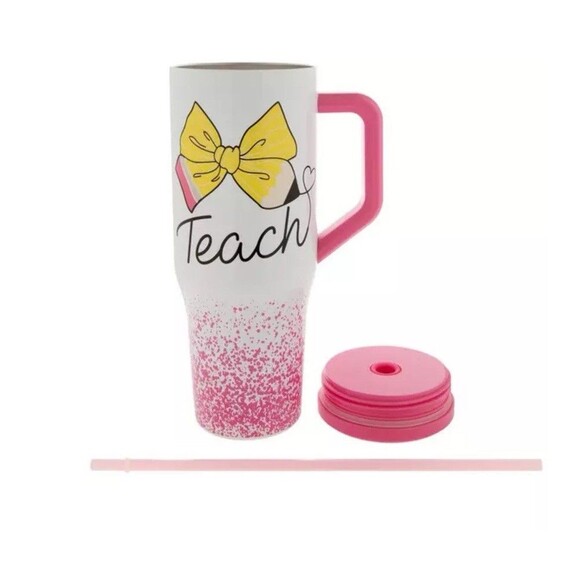 Teacher Stainless Steel Insulated Tumbler White with Straw - Picture 4 of 6